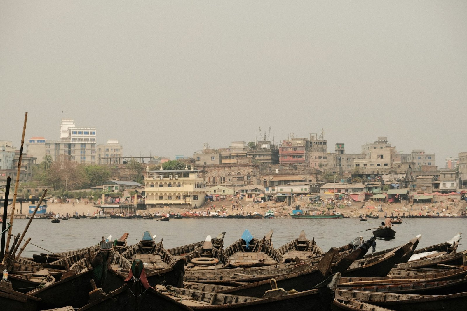 Boats on the Buriganga river in Old Dhaka
