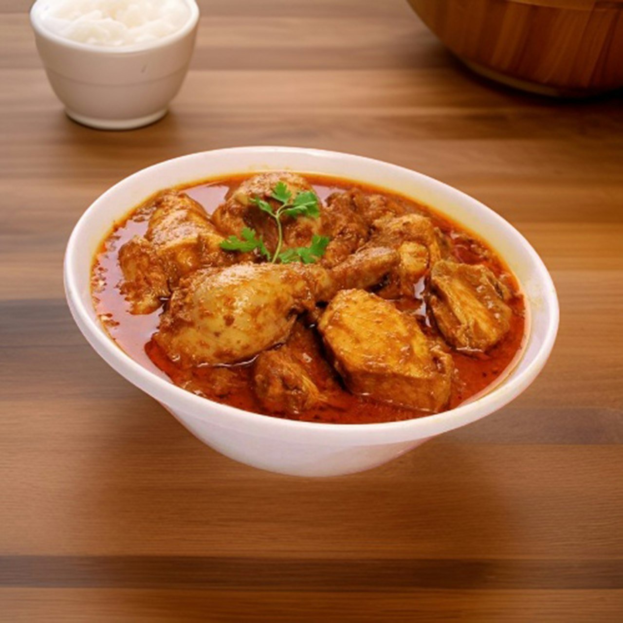 A bowl of chicken curry